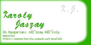 karoly jaszay business card